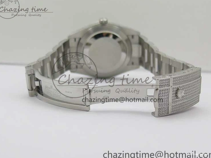 0224 Practical DateJust 41 126334 904 Full Paved Diamonds BP Maker Best Edition Silver Dial on Oyster Bracelet A 2542